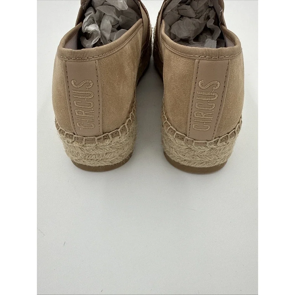 Circus by Sam Edelman Christina Slip‎ On Platform Espadrilles Brown Suede 9.5